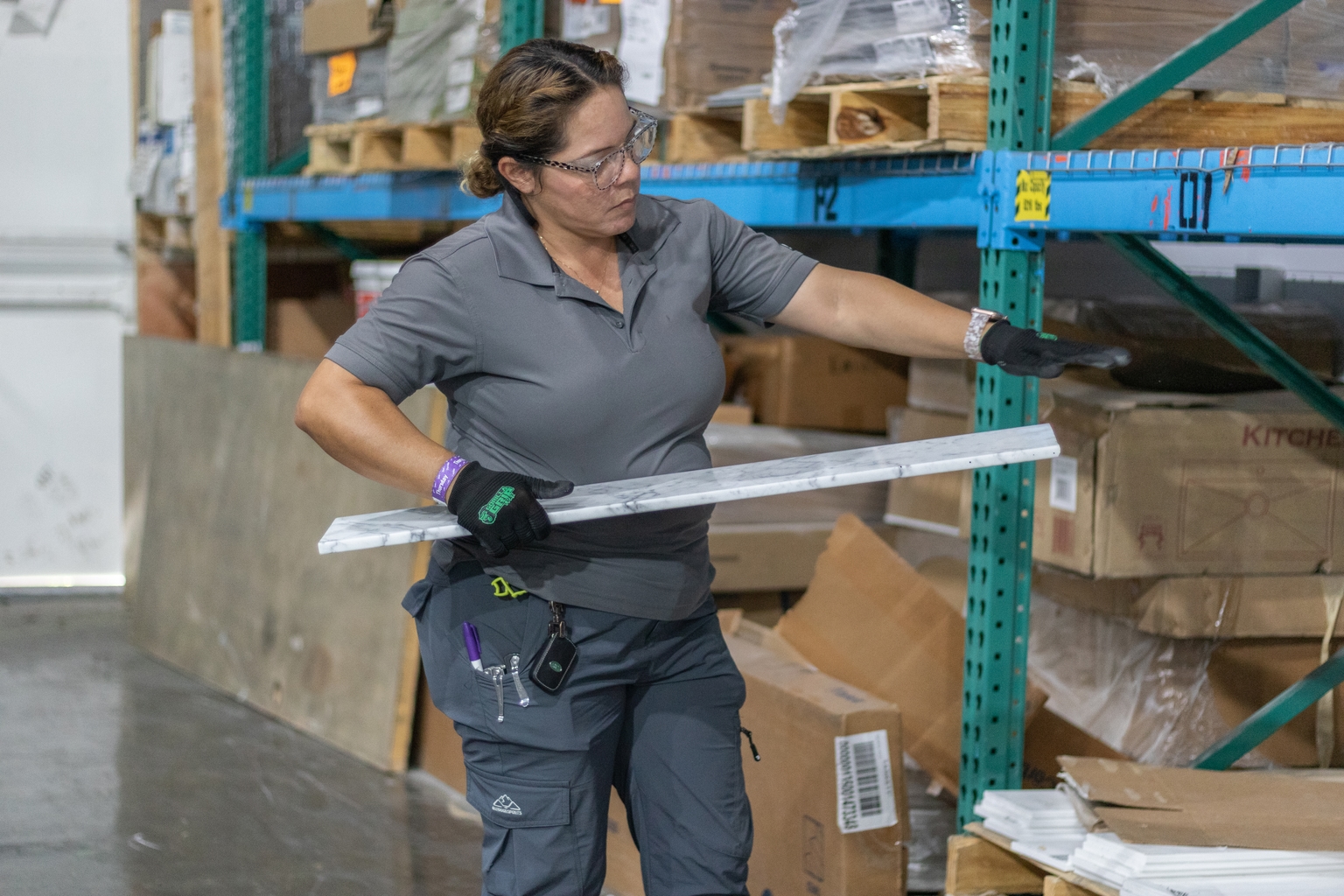 Woman working in a warehouse